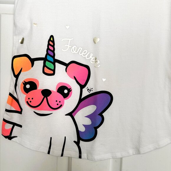 NWT Girls Justice Short Sleeve Top w/Dog Unicorn - Forever - Picture 2 of 4